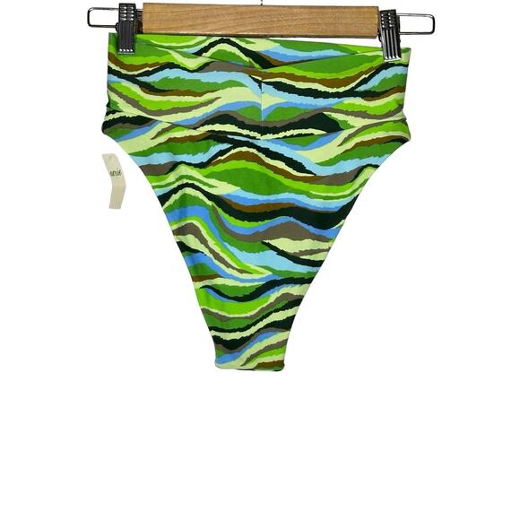NWT Aerie Womens Swimsuit Bottoms Small Multi Tone‎ Abstract Bikini Bottom Camo - Picture 5 of 9